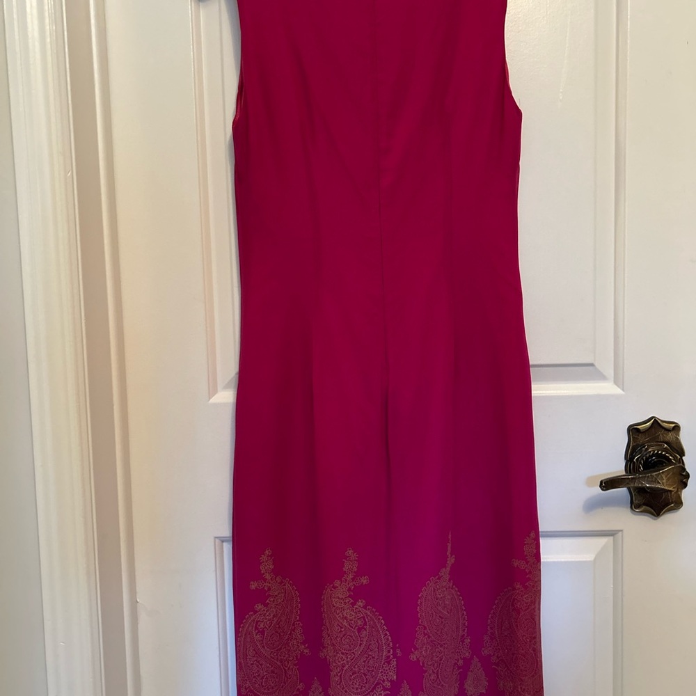 Pink 100% Silk Sheath Midi Dress for Cocktail Events